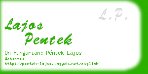 lajos pentek business card